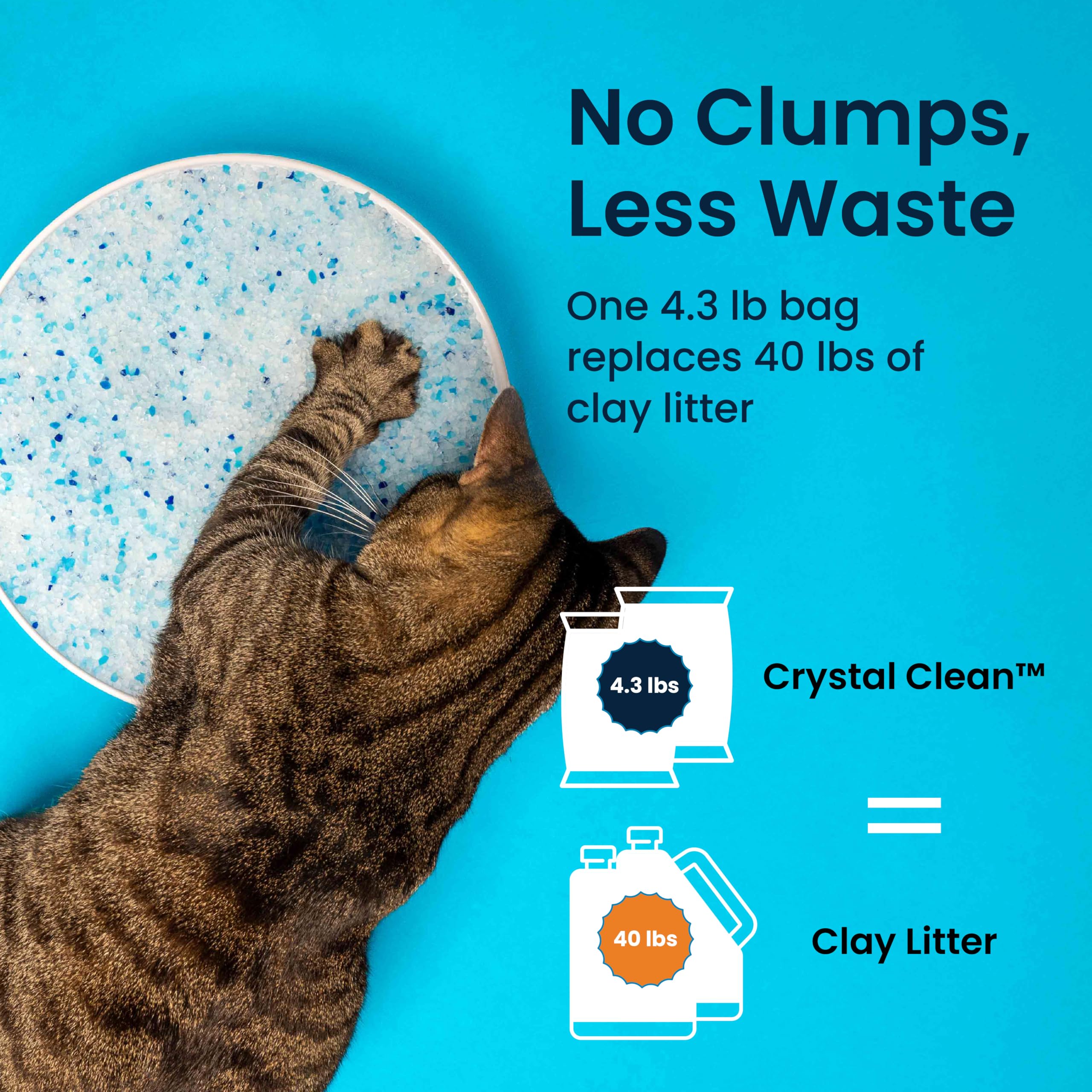 Feline Fresh - Arena para gatos de cristal con aroma fresco y control de olores (5 veces más rápido), la mejor arena ligera y no aglutinante para absorber la orina, seca los residuos sólidos (2 bolsas