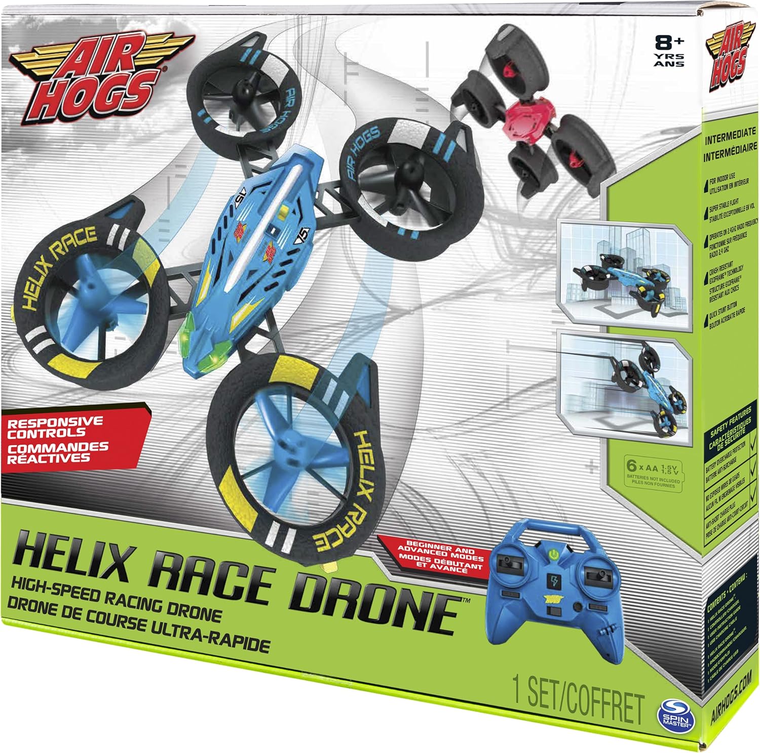 Air Hogs, Helix Race Drone, 2.4 GHZ, Blue RC Vehicle