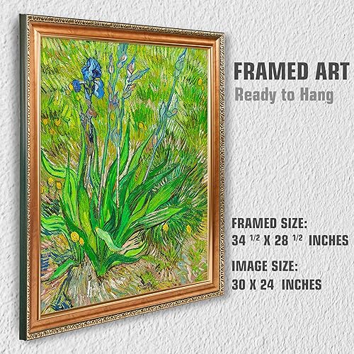 Miniatura 369 de A&T ARTWORK The Starry Night de Vincent Van Gogh. Tamaño del marco: 36 x 30 pulgadas, tamaño de la imagen: 30 x 24 pulgadas, reproducciones clásicas