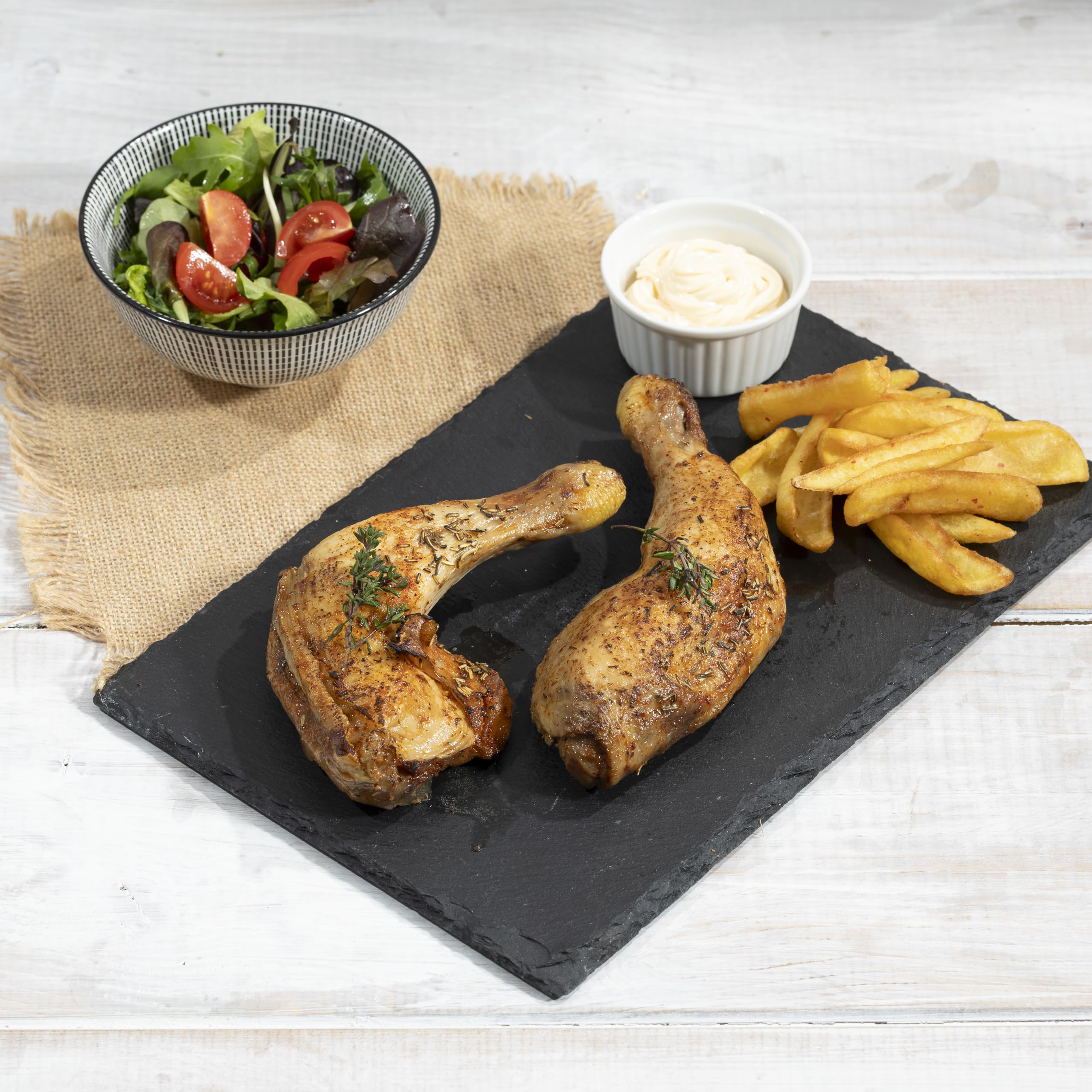 LANDPERLE Hähnchenschenkel 3x ca. 1KG | Cuisses De Poulet Au Four | Hähnchenkeulen Hühnerkeulen vakuum-gegart im eigenen Saft | vorgebacken | Hähnchenfleisch Küchenfertig | für BBQ Grillen (3)