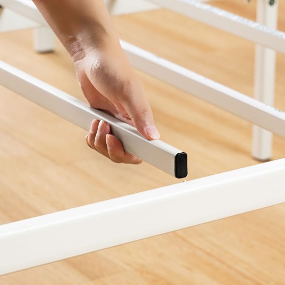 Best Price Mattress 14 Inch Metal Platform Bed Frame, Heavy Duty Steel Slats, White, Twin
