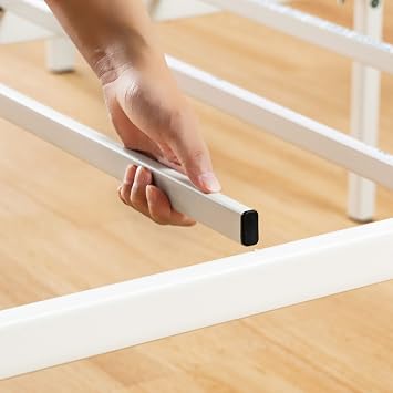 Best Price Mattress 14 Inch Metal Platform Bed Frame, Heavy Duty Steel Slats, White, Twin