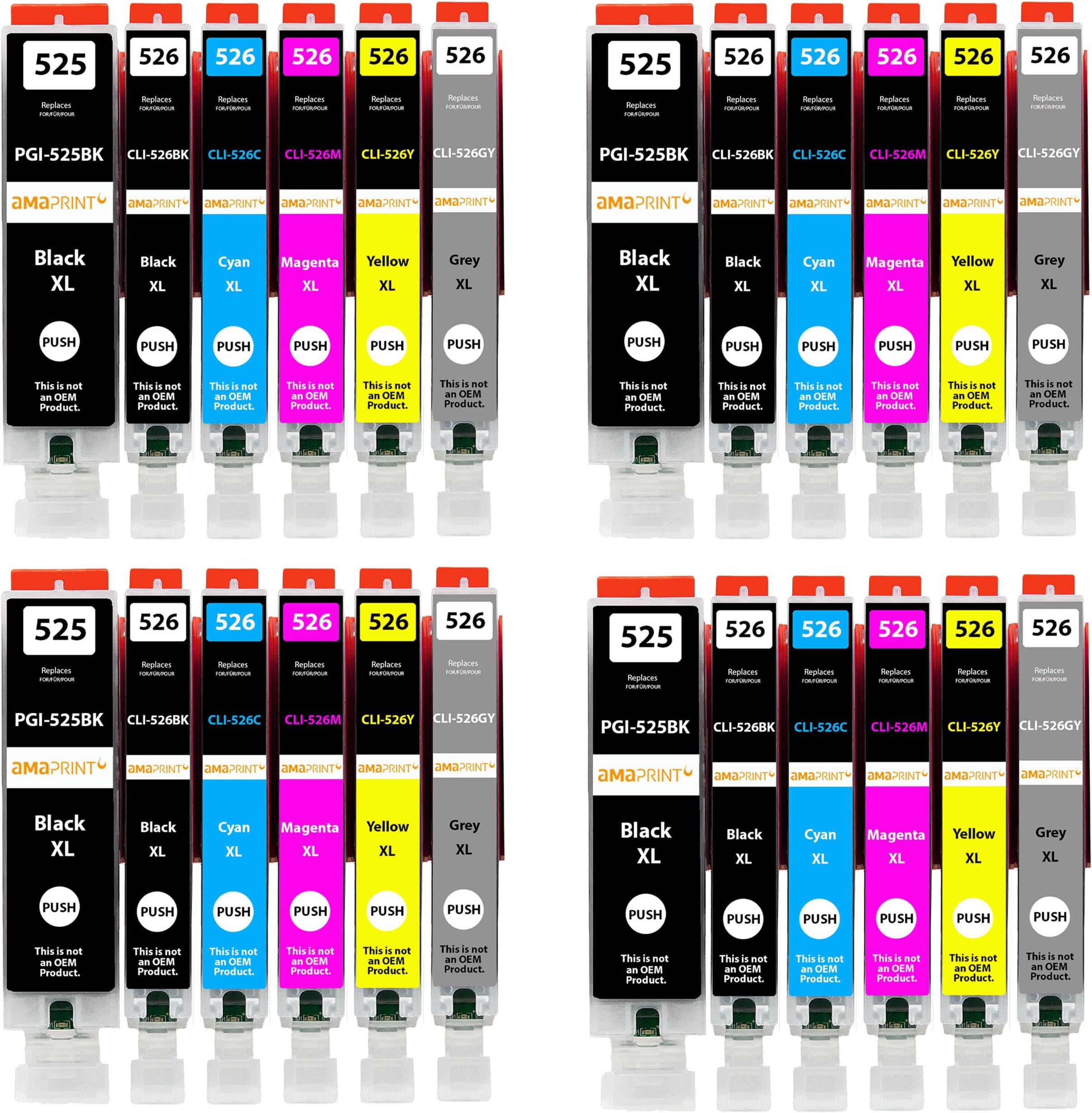 18 Compatible PGI-525 CLI-526 Ink Cartridges For Pixma MG5150 MG5250 MG6150 MG6250 MG8150 MG8250 MX885 IP4850 IP4950 IX6550 - Black/Photo Black/Cyan/ Magenta/Yellow/Grey, High Capacity - View #6