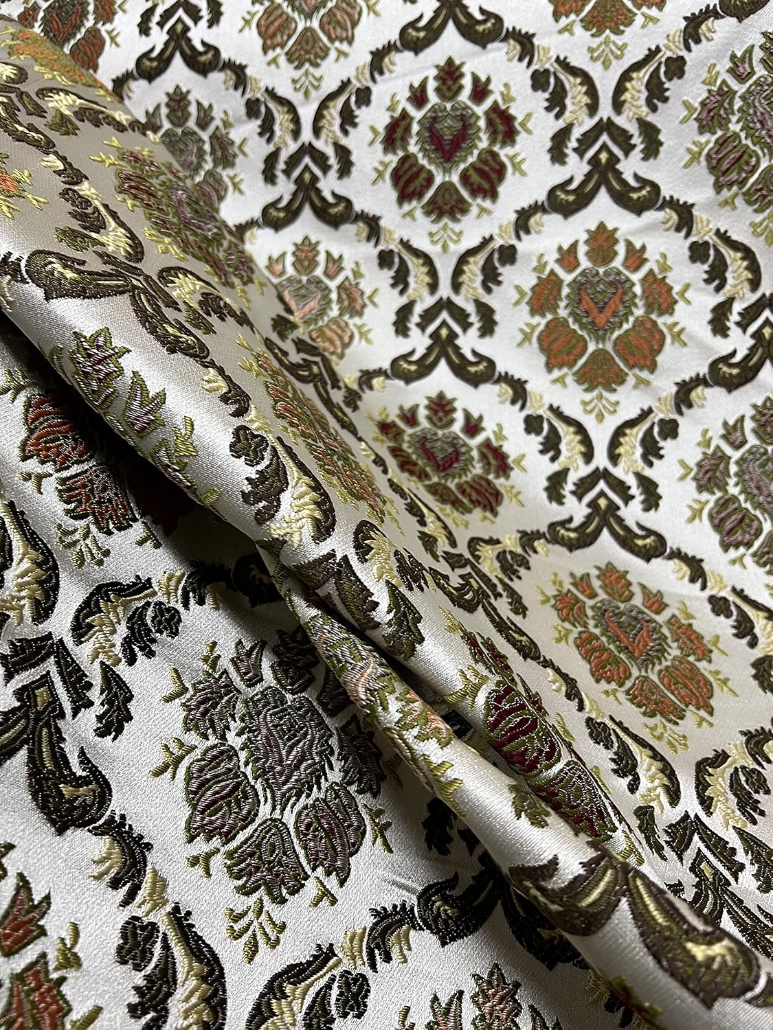 Luxurious Woven Jacquard Classic Damask Design Heavy Furnishing Fabric for Upholstery, Window Treatments, Craft Renaissance Rococo Victorian - 54" Width - Fabric by The Yard (Green)