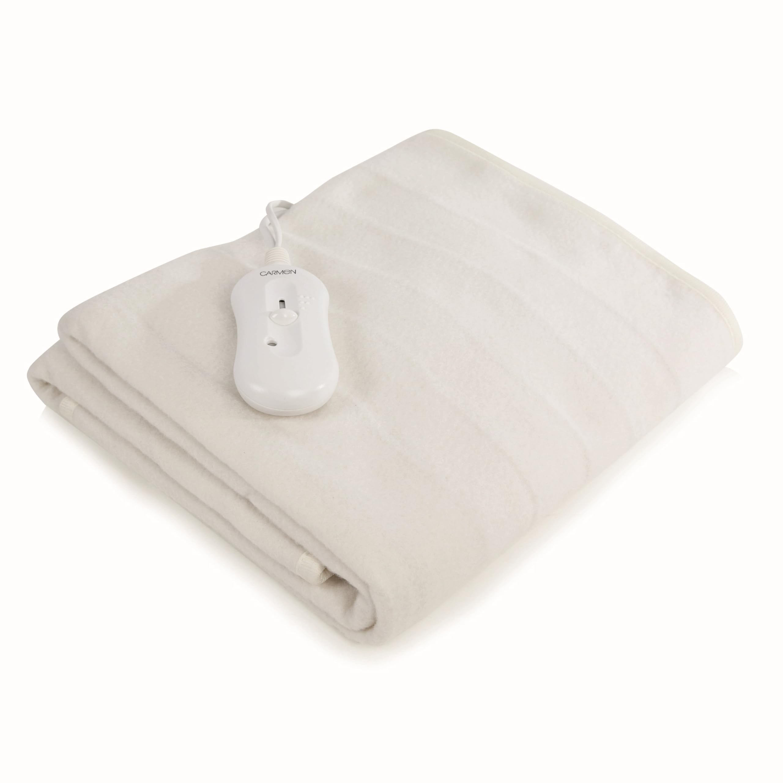 Carmen Full Size Single Heated Under Blanket - 450gsm Polyester - 3 Heat Settings - Washable - Auto Shut Off