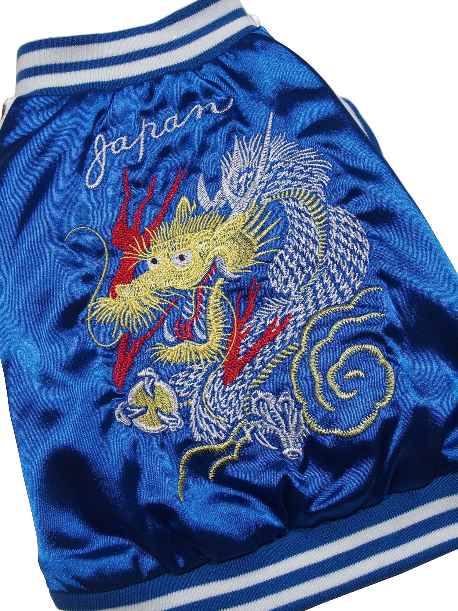 日本製 ベルベット スカジャン ドラゴン 龍 刺繍 Amazon | 犬服 龍 ドラゴン 刺繡 スカジャン ペット服 S～4L