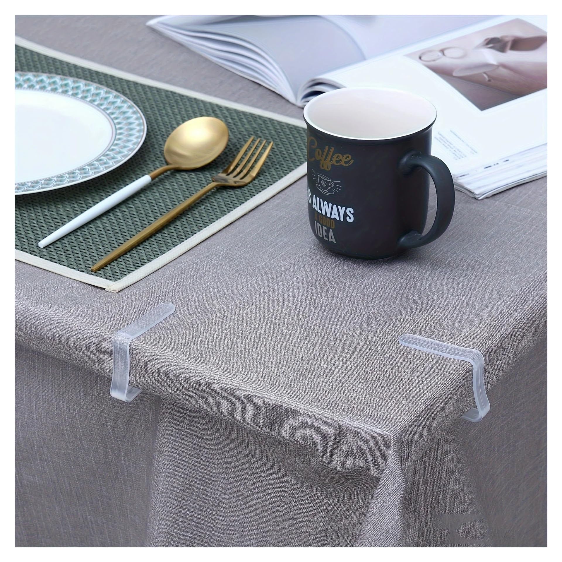 Tischdeckenklammern Clear Tablecloth Clips Picnic Cloth Plastic Clip Windproof Table Cover Holder Clamps for Home Kitchen Restaurant Accessory