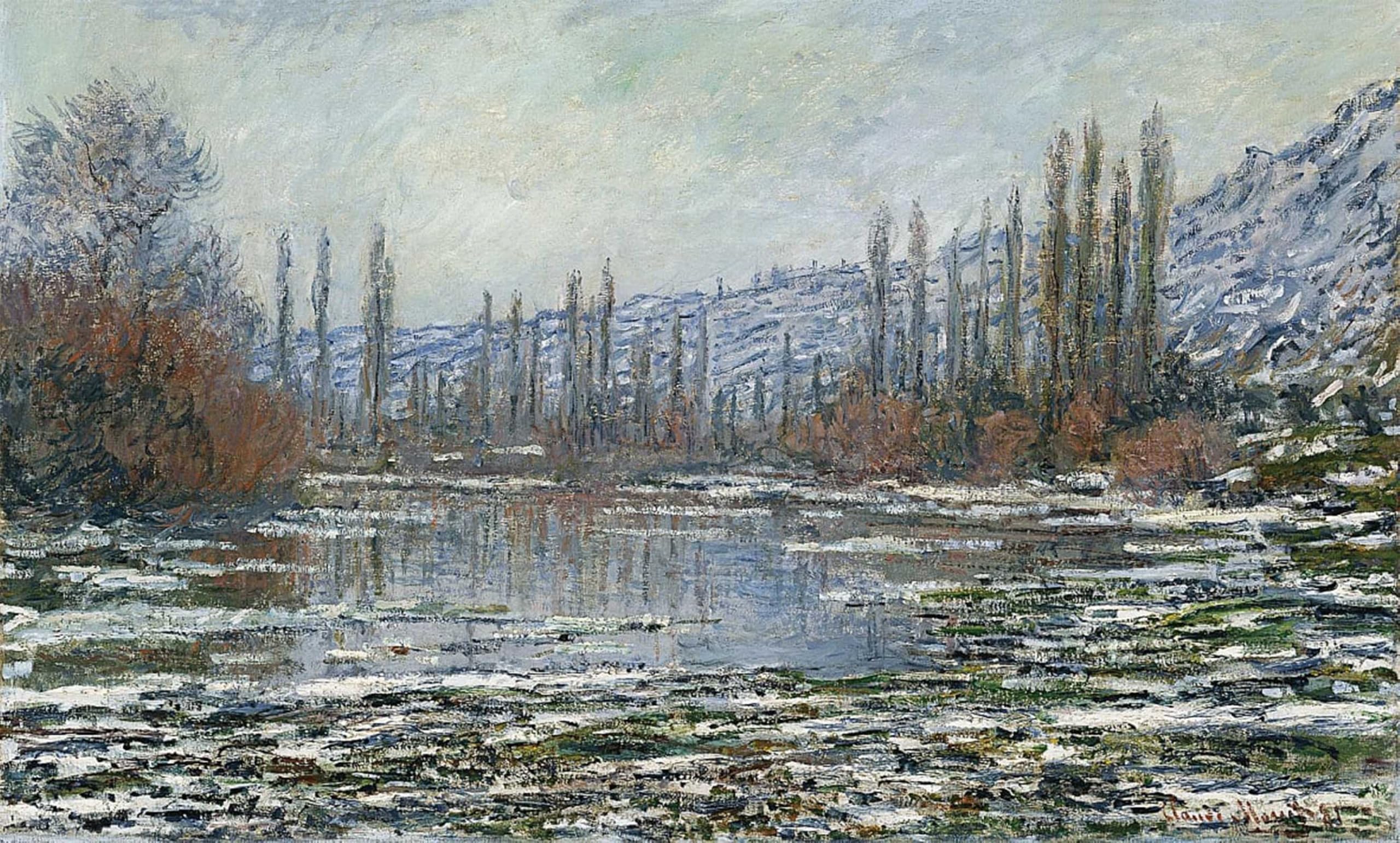 POSTERIIk Vintage Art Print Images Pictures Print the Thaw At Vetheuil by Claude Monet Modern Colour Posters for Office Home Decor 60x90cm