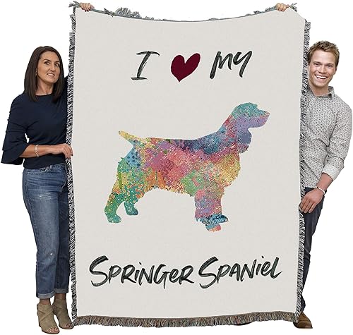 Pure Country Weavers Manta con diseño de Springer Spaniel inglés "I Love My English Springer Spaniel", regalo para los amantes de los perros, manta