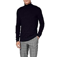 Selected Homme Maglione a Maniche Lunghe con Collo Alto, Blu (Navy Blazer/Melange)