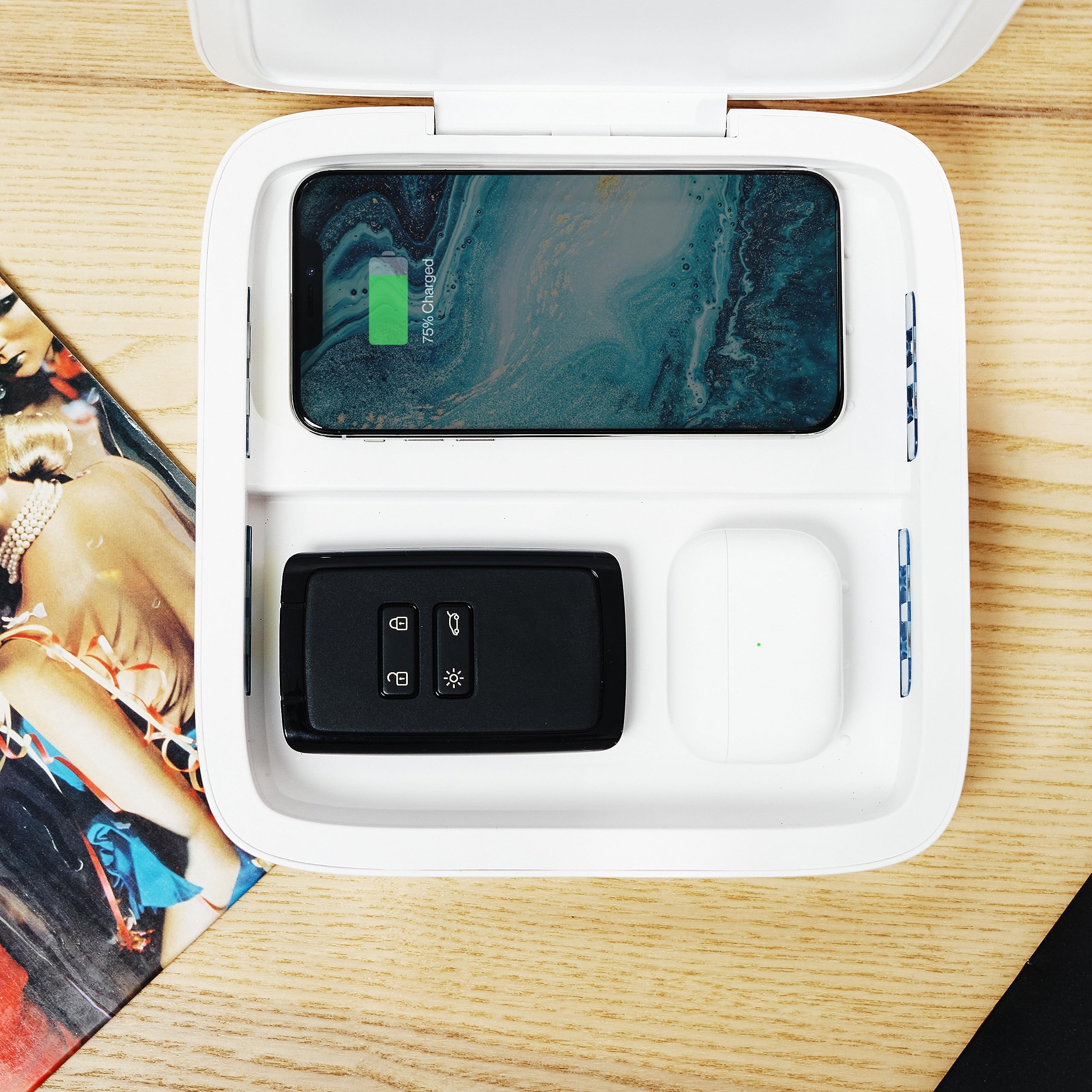 EINOVA Mundus Pro | Charging Station with 2 10W Qi Wireless Fast Chargers – for iPhone, Airpods, Samsung Galaxy