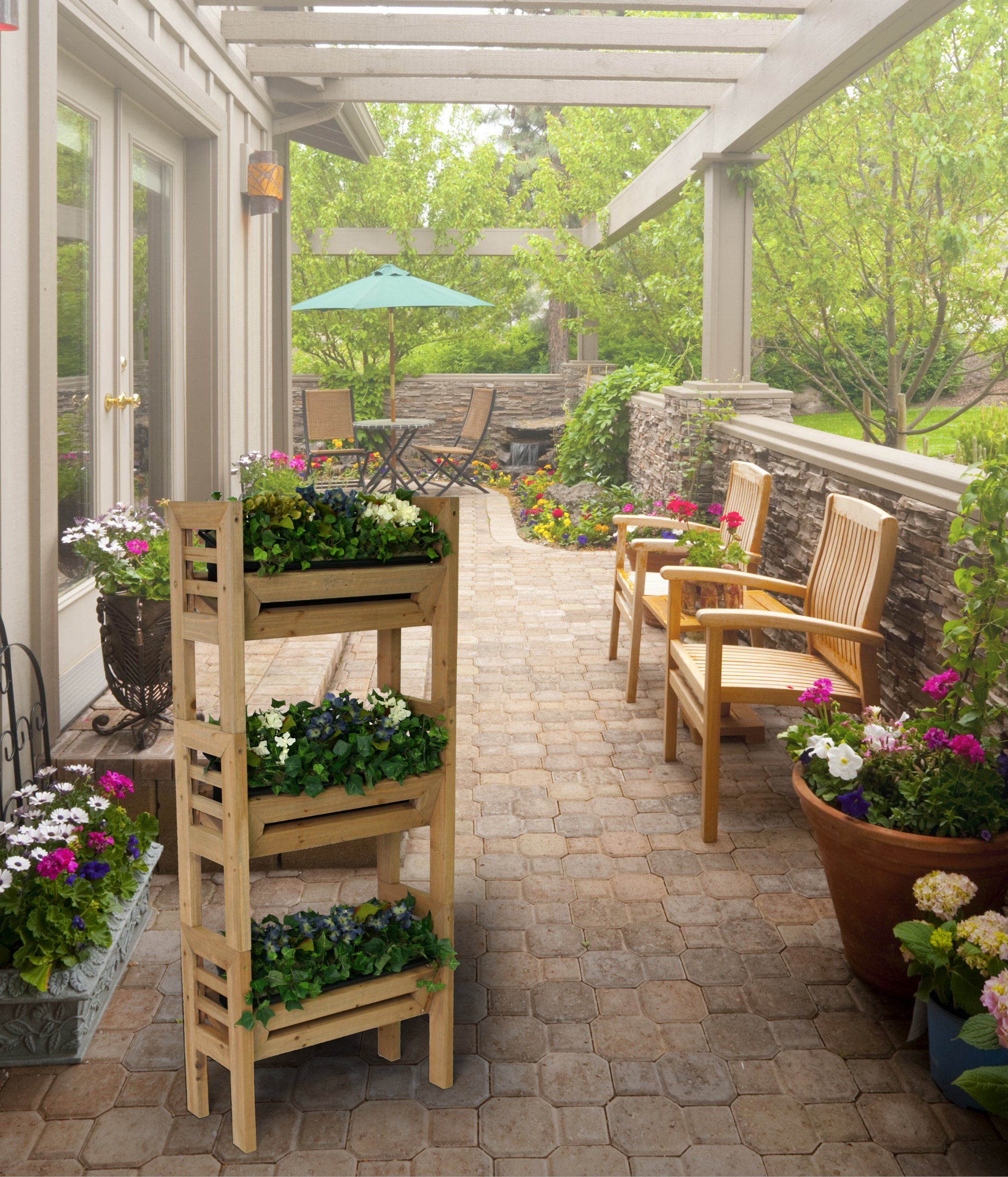 Algreen 00120 Stack'n Garden Modular Planters , Brown