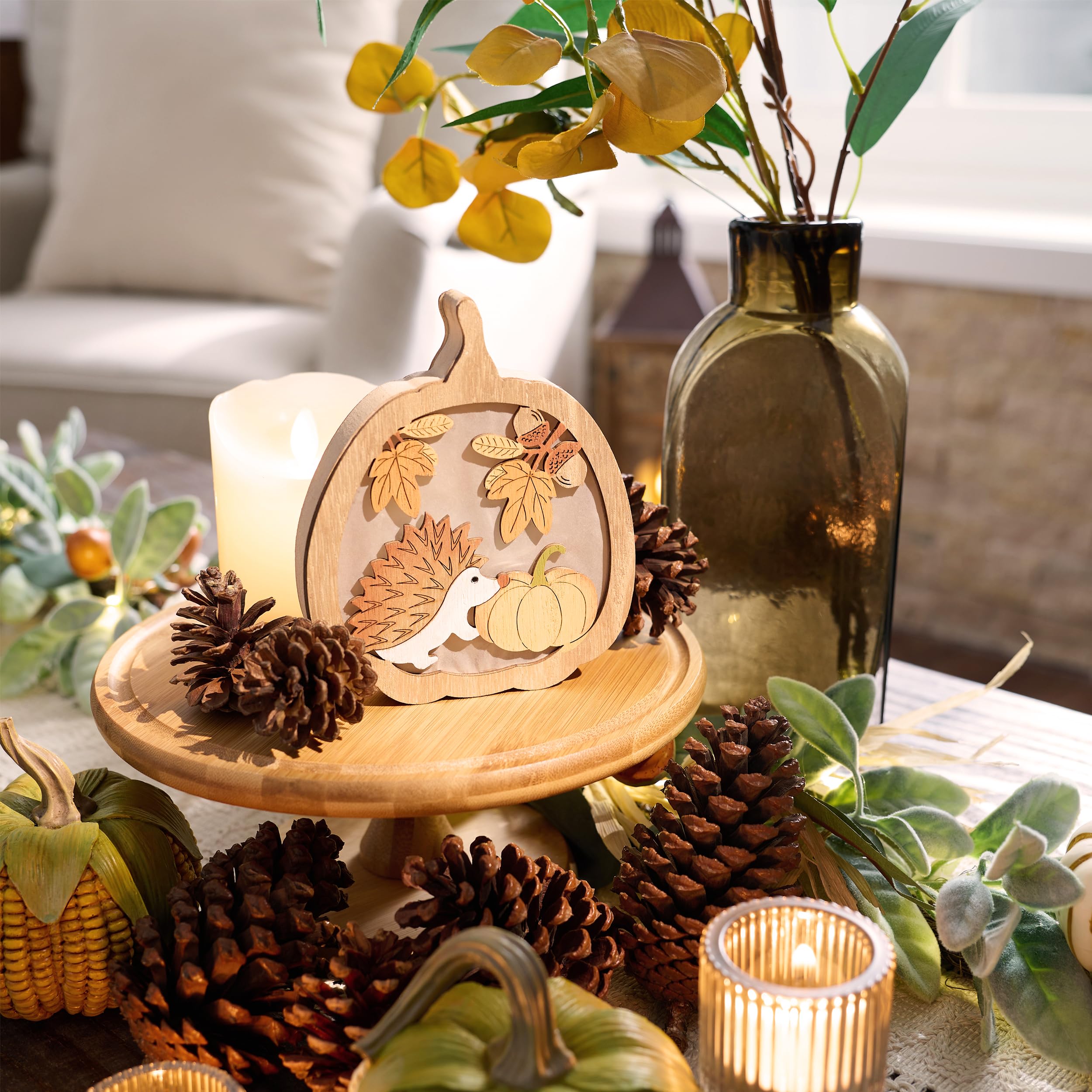 3D Kürbis Holz Bastelset Zum Bemalen Herbst Halloween Geelin DIY 3D ...