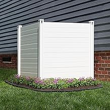 4ft H x 4ft W (2 Panels) No Dig Enclo Premium White Vinyl Privacy Screen, Outdoor Privacy Panels, Use As Air Conditioner Fence, Trash Can Enclosure, Pool Equipment Enclosure, ZP19014