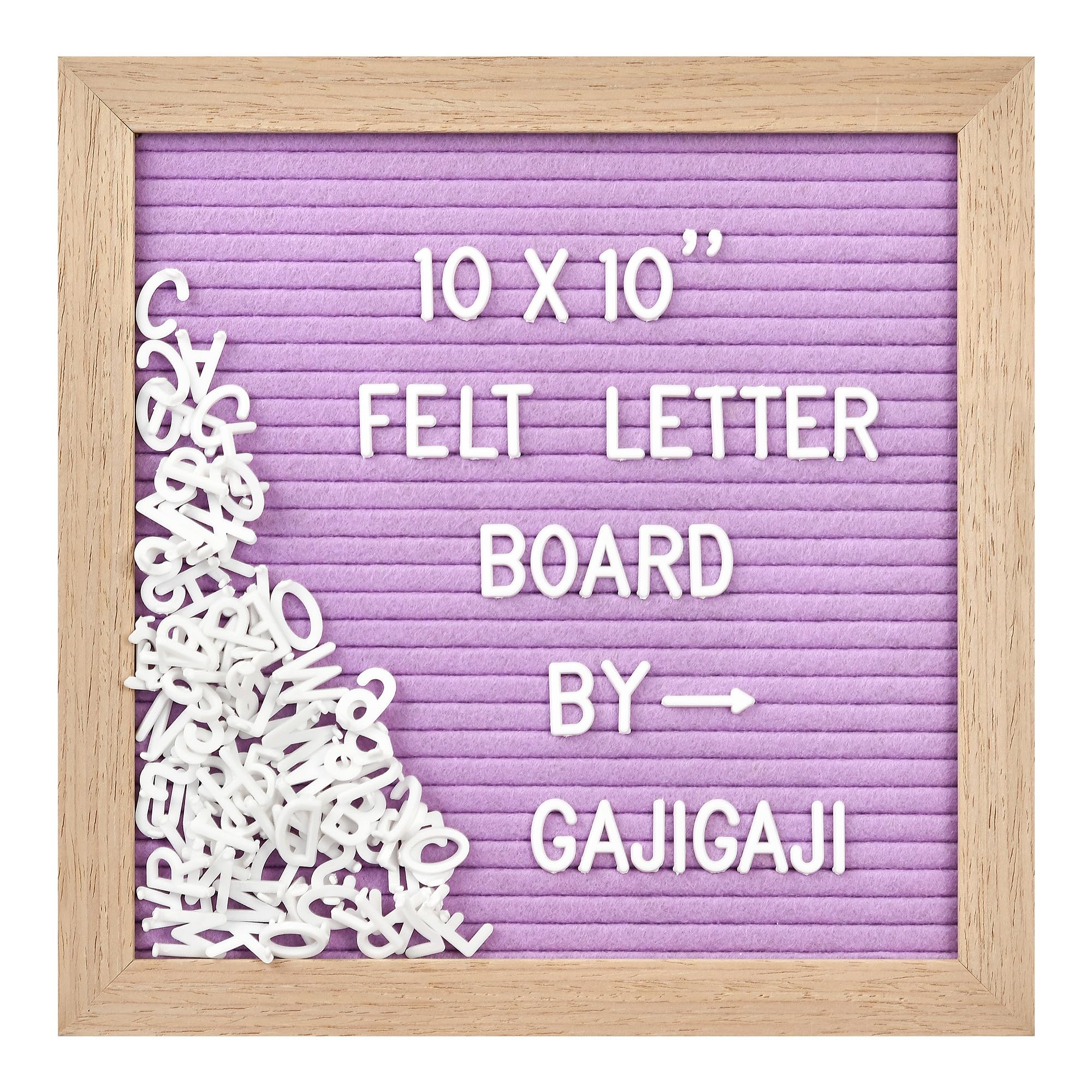 GAJIGAJI Felt Letter Board, 10 x 10 inch Wooden Frame, Purple — image 1