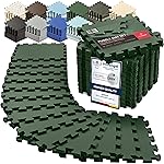 bemaxx Gym Mats Set - 18 pcs EVA Interlocking Foam Floor Tiles (12.6x12.6x0.4) 18sqft Protective Gym Flooring Sports Home Workout Exercise Mats Puzzle Garage Fitness Play-Room Garage Pool Treadmill