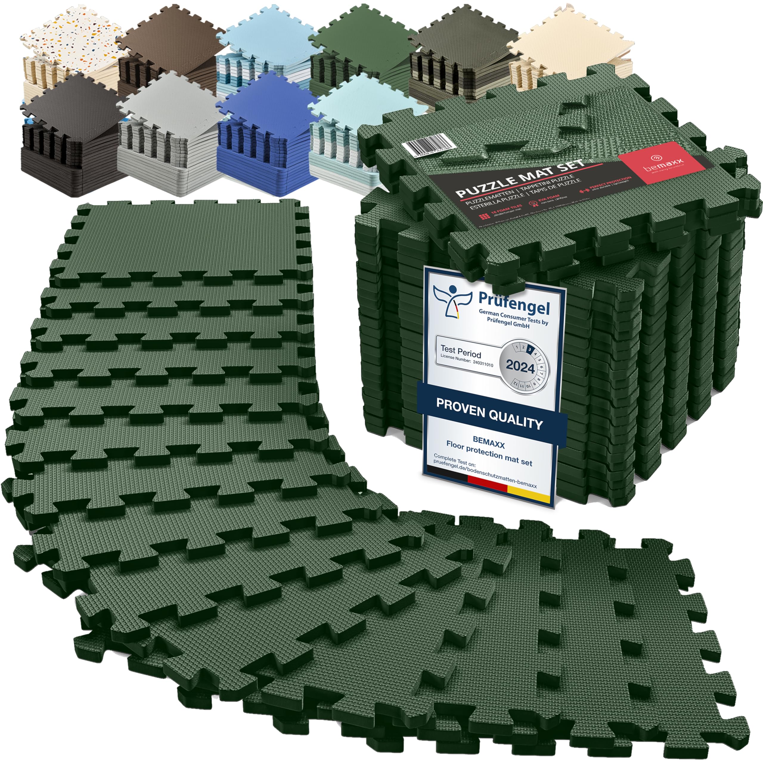 Tappeto Palestra Tappetino Fitness da Ginnastica a Puzzle - Pavimento Protettivo Incastro Tatami Gomma Allenamento Protezione Sport| Materassino Gommato Mattonella Pavimentazione per Home Gym Manubri