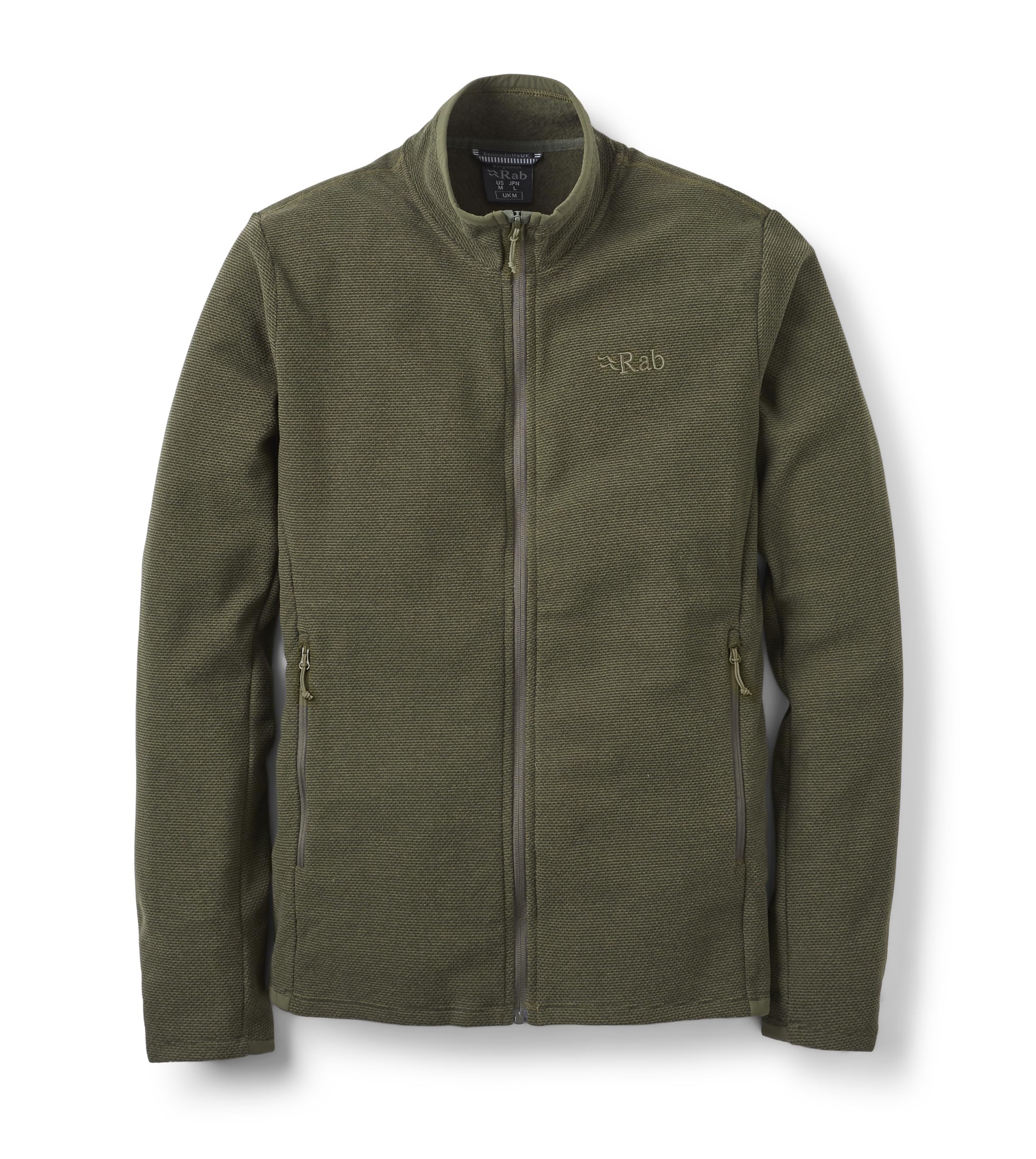 Rab Men's Stavel Jacket - Warm Midweight Fleece Coat for Hiking, Climbing, & Skiing - Army - Small