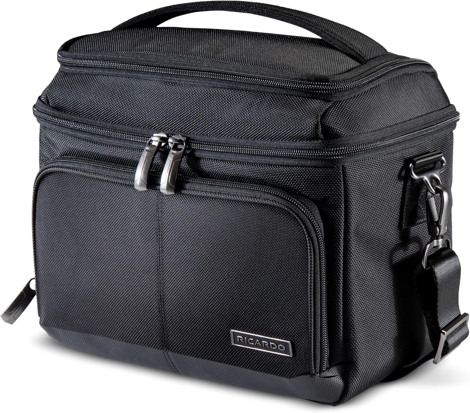 Ricardo Beverly Hills Flight Essentials Small Cooler, Durable Ballistic Nylon Fabric, Water and Stain Resistant, Top Dry-Storage and Cold-Holding Compartment, Washable Food-Grade Lining, 7.5-Inches