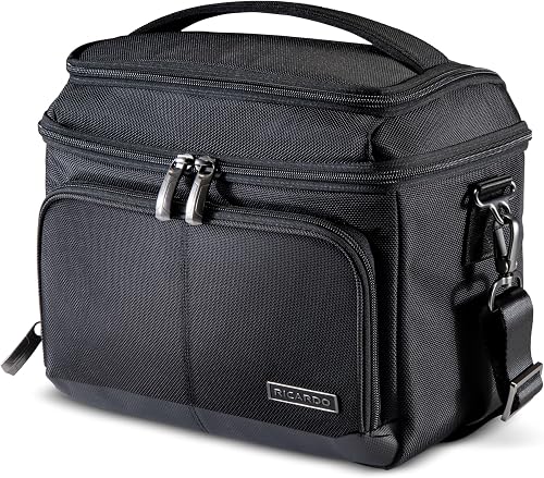 Ricardo Beverly Hills Flight Essentials Small Cooler, Durable Ballistic Nylon Fabric, Water and Stain Resistant, Top Dry-Storage and Cold-Holding Compartment, Washable Food-Grade Lining, 7.5-Inches