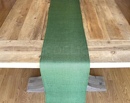 Miniatura 4 de CleverDelights Rollo de arpillera verde de 12 pulgadas, bordes acabados, 5 yardas, tela de arpillera de yute