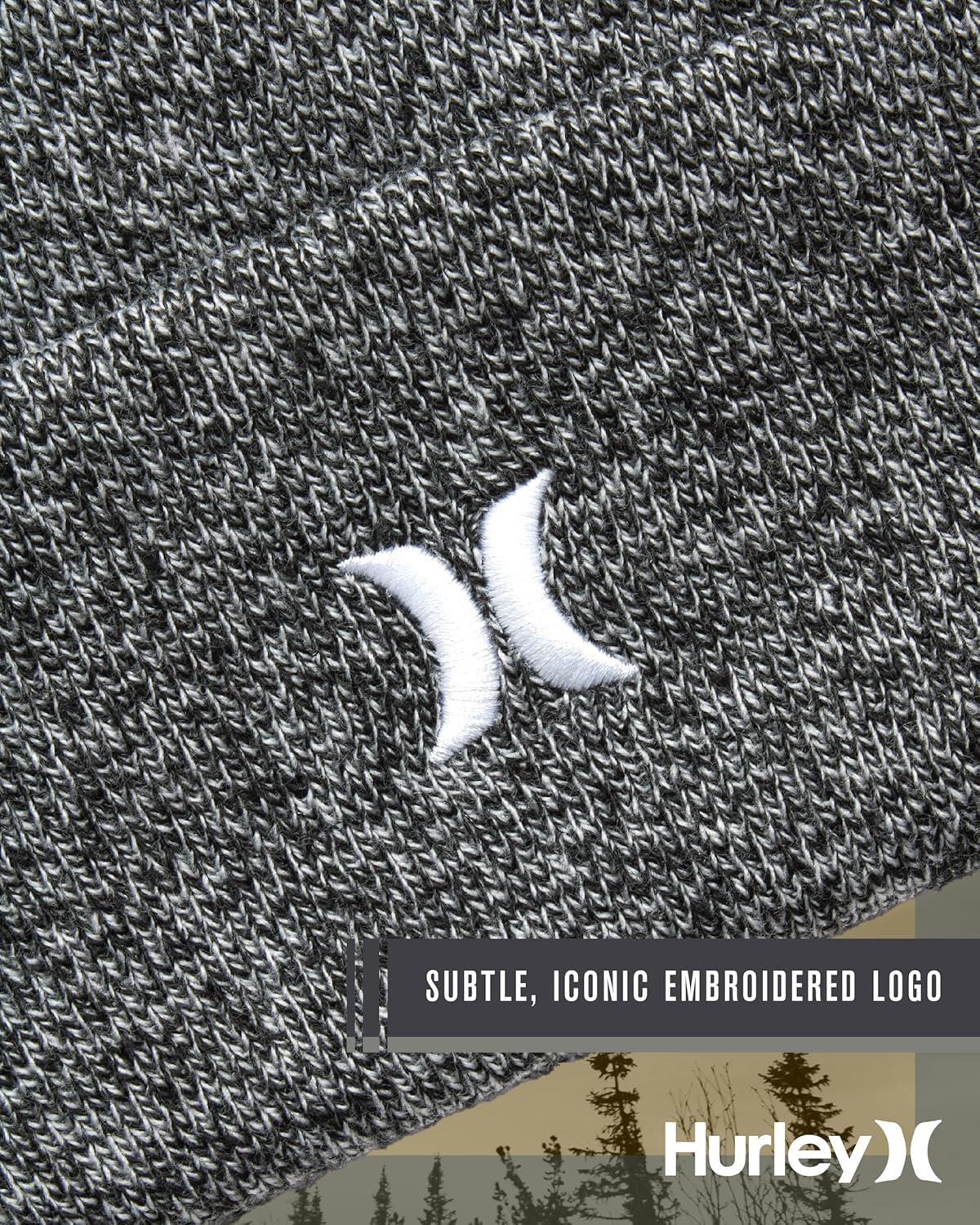 Hurley Men's Winter Hat - Heavyweight Slouchy Fit Icon Cuffed Beanie - Image 4