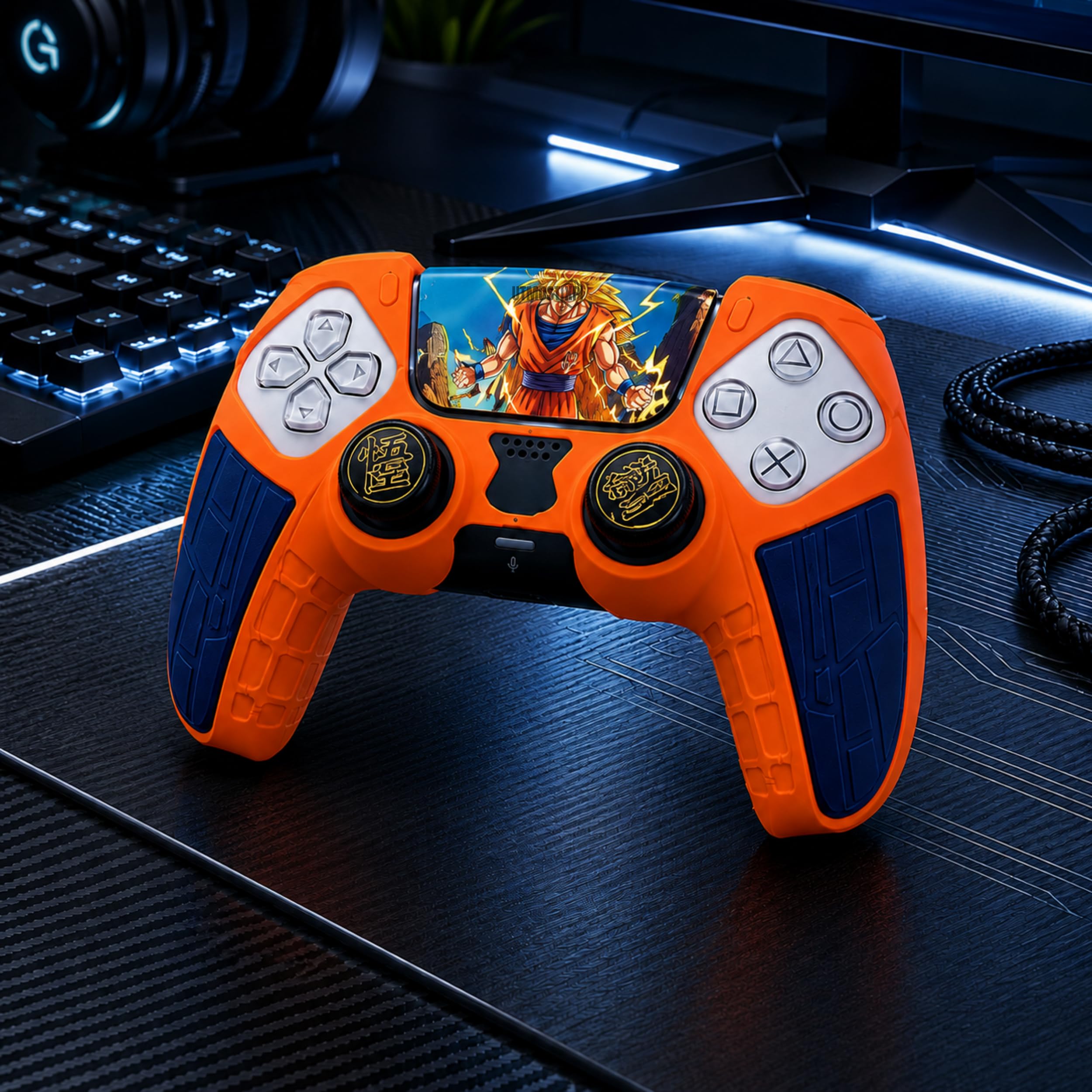 Housse Compatible avec Manette PS5, Silicone Doux et Confortable, Accessoires pour Manette Play 5, Accessoire Compatible avec Manette Originale Play 5 (Anime)
