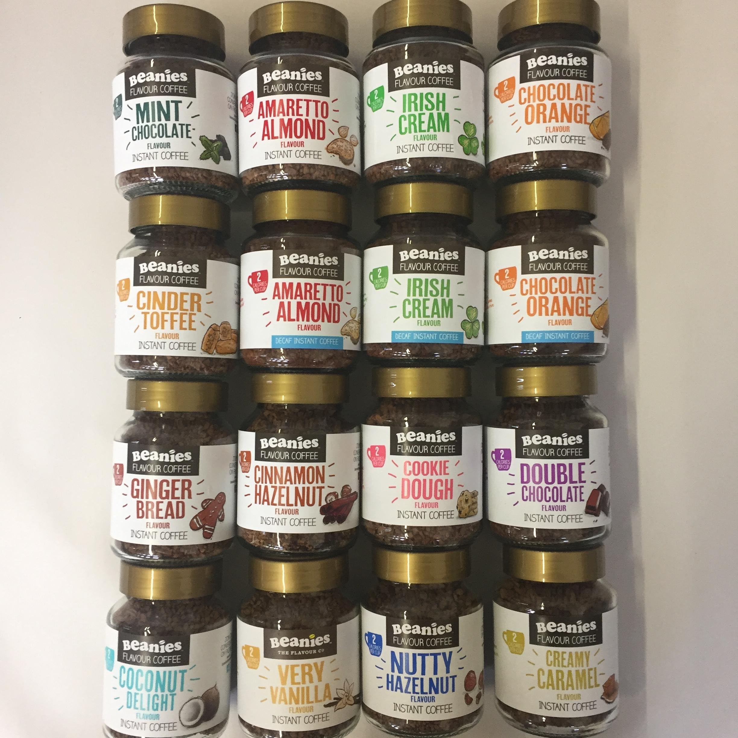 Pick and Mix Beanies 6 Jars - 16 Flavours to Choose from. Send a Message to us with The 6 Flavours You Would Like.