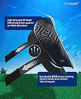 Vista 2 de RAYSHARP Espinilleras de fútbol para jóvenes, cómodas y duraderas, con correas ajustables para niños, niñas, adolescentes y adultos