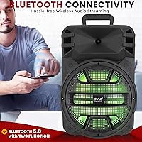 Vista 5 de Pyle 12'' Portable Bluetooth Speaker System - 800 Watts - Karaoke Speaker w/ Latest DJ LED Lights, USB/FM/BT/Aux/Remote Control/Mic Inputs &