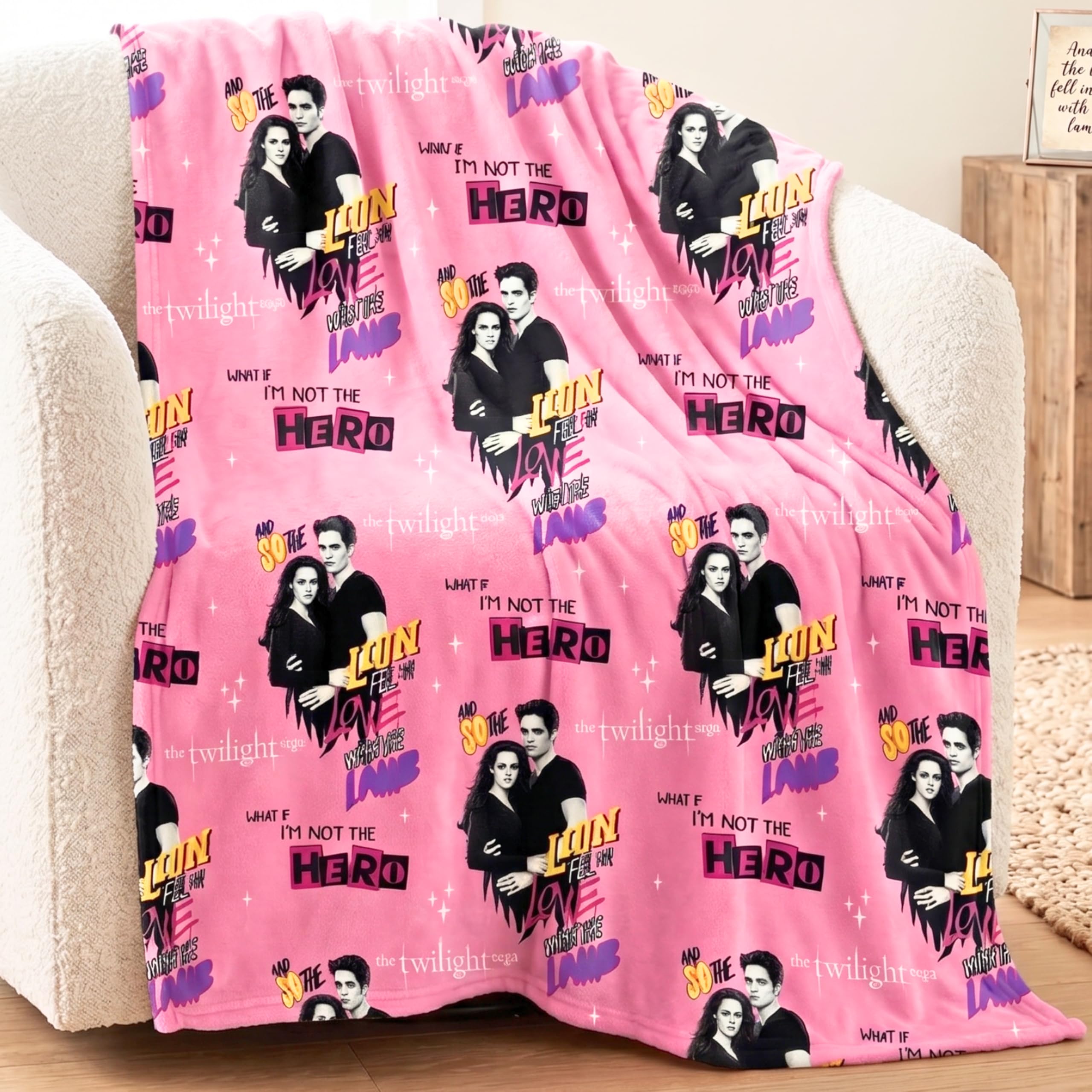 Franco Twilight Bella & Edward Twilight The Saga Bella & Edward Fluffy Throw 70 In X 50 In – Soft Plush Lightweight Blanket For Couch, Bed & Travel, (Officially Licensed Product) By