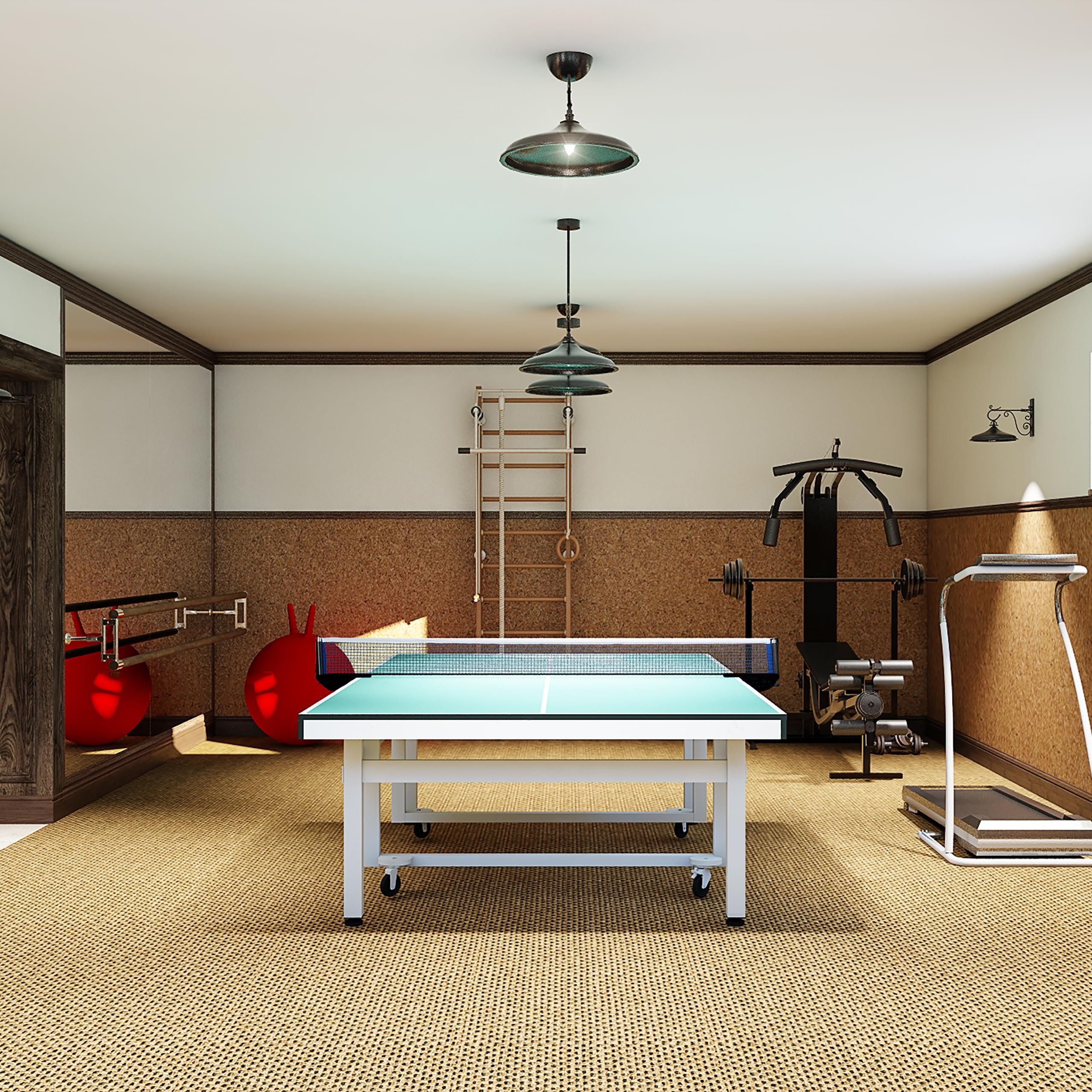 Relaxdays Ping Pong Tenis de Mesa Profesional 19.2 x 23.5 cm 2 Postes Red Azul