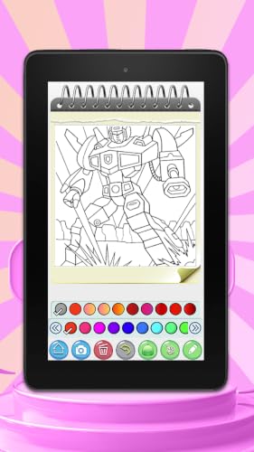 Robot Coloring Book : Robot Transform Coloring Page For Kids And Adult – vue 4