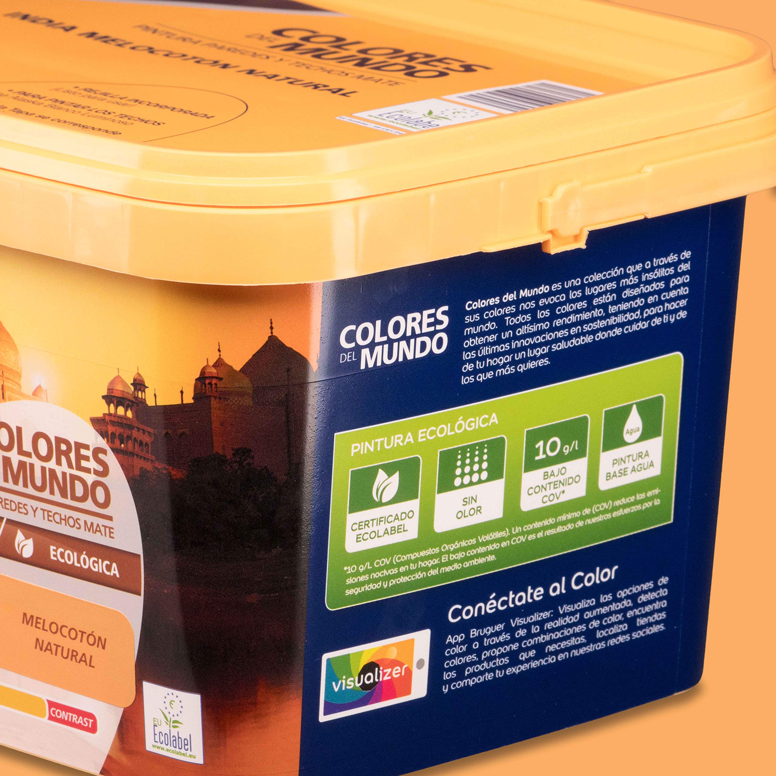 Bruguer Colores del Mundo Pintura para paredes monocapa India Melocotón Natural 4 L