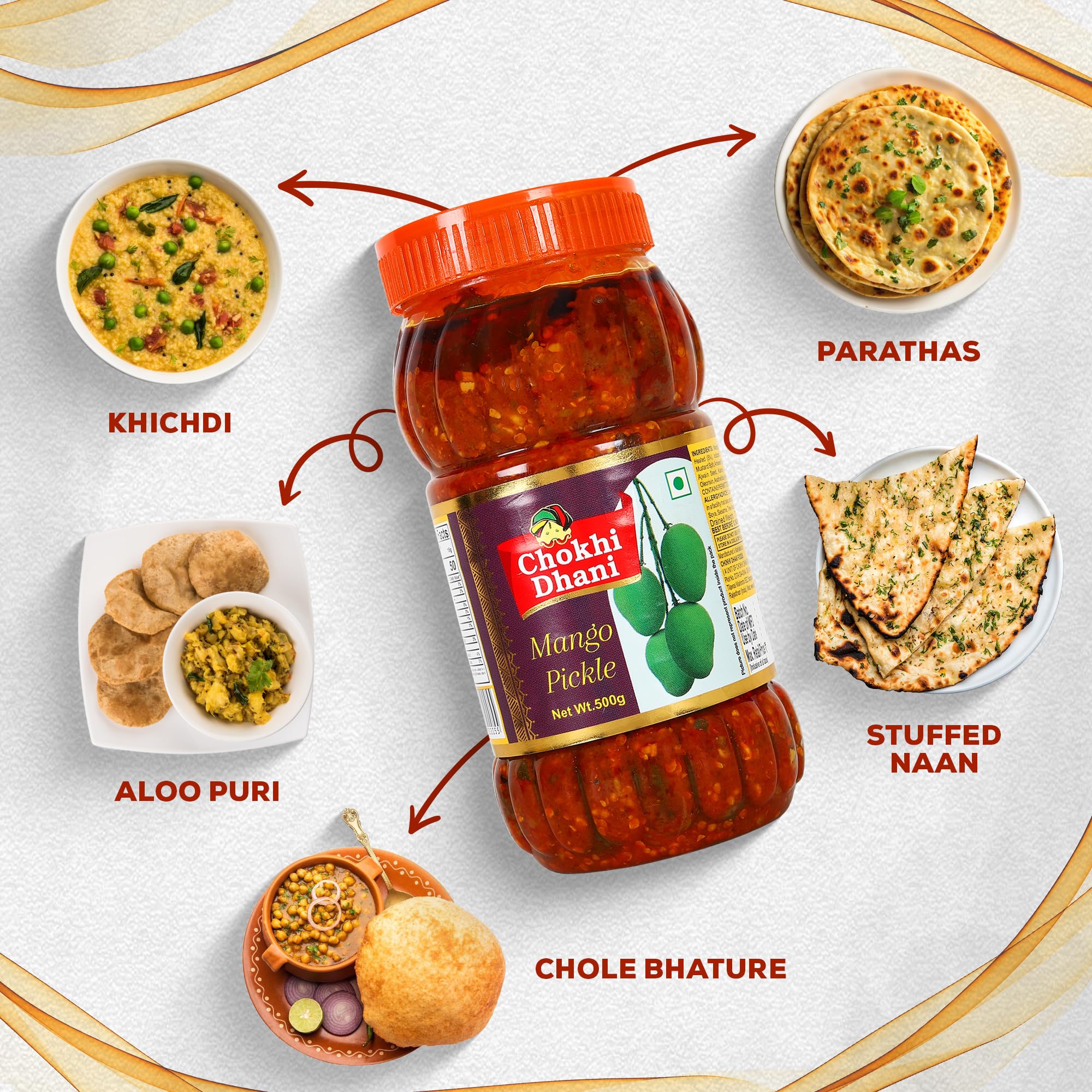 Chokhi Dhani Mango Pickle 500g | Aam Ka Achar | Mustard Oil Based Traditional Indian Pickle | Spicy & Tangy Homemade Style with Authentic Spices 2