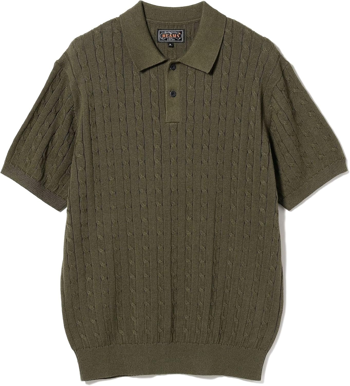 ビームスプラス　ニットポロシャツ　ケーブル編み　リネン　コットン BEAMS PLUS（ビームス プラス）Knit Polo Cable（シャツ