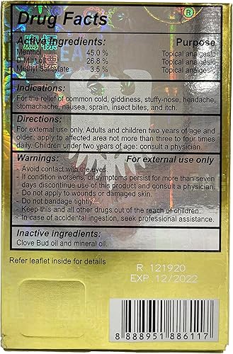 Miniatura 3 de Aceite medicado Eagle 0.8 fl oz Brand Analgésico externo (Refresh-Peppermint Clove Bud)