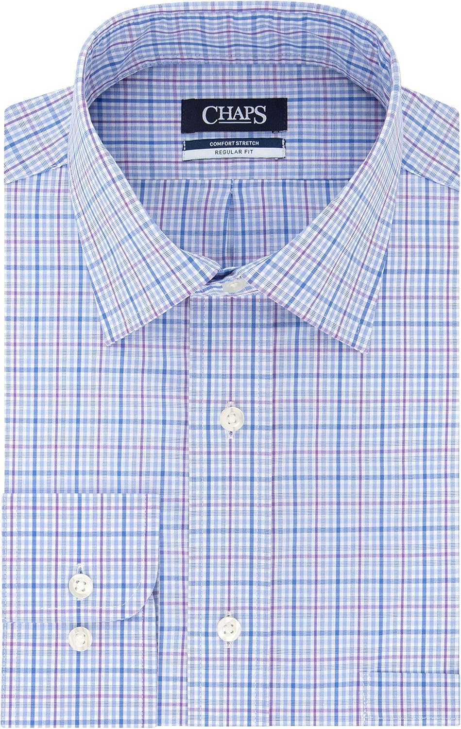 Chaps Men's Dress Shirt Regular Fit Stretch Check at  Men’s Clothing store