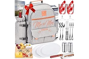 DELUXY Mr and Mrs Insulated Picnic Backpack for Two - Unique 2023...