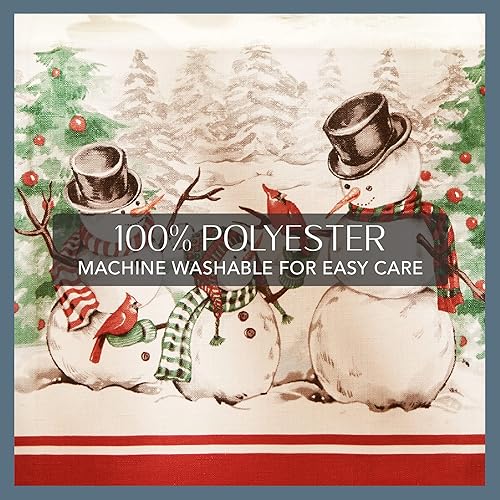 Miniatura 10 de Elrene Home Fashions Juego de 4 servilletas de copo de nieve de muñeco de nieve de invierno de 17 x 17 pulgadas