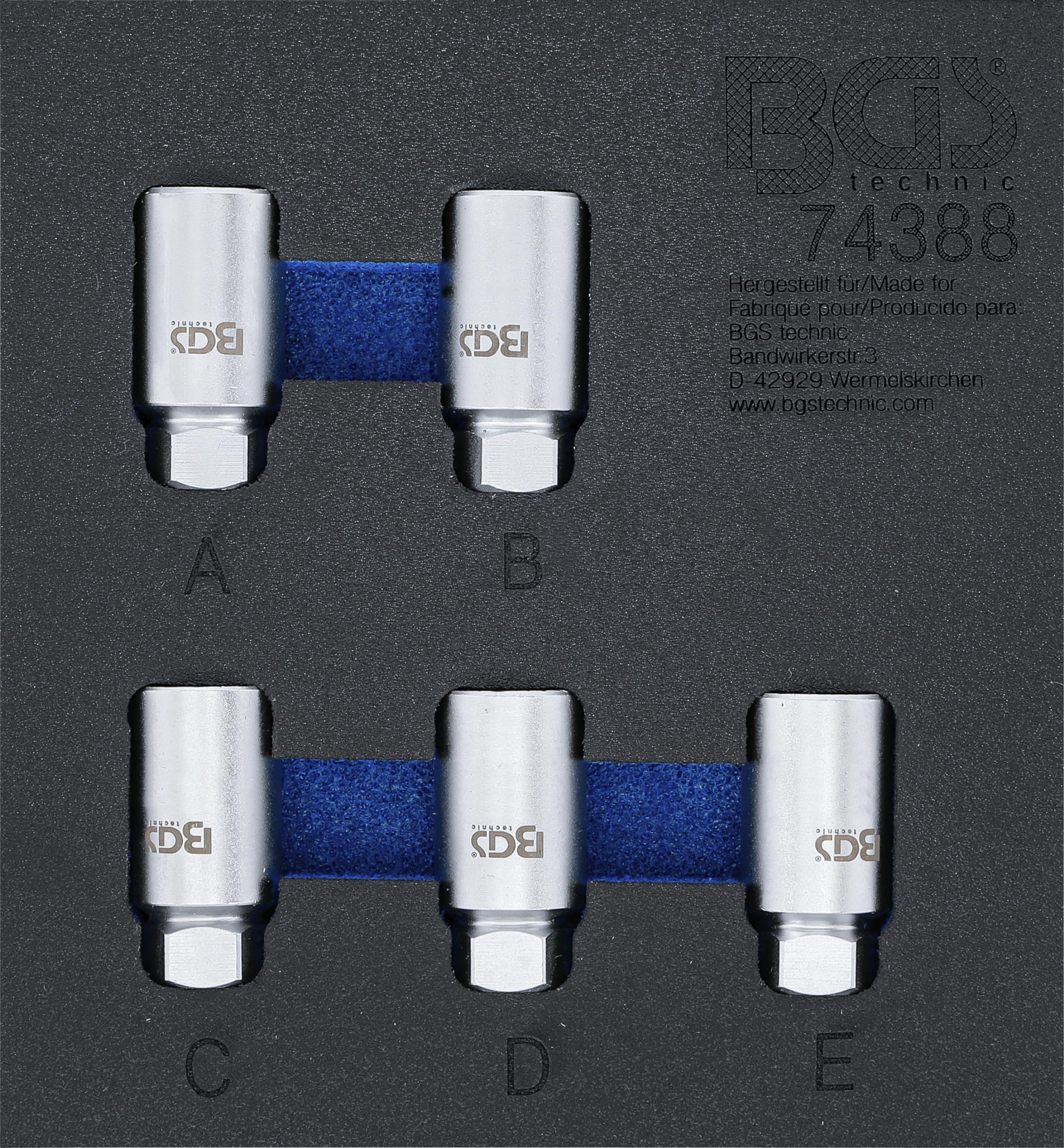 BGS 74388 | Tool Tray 1/6: Rim Lock Socket Set for Tesla | 5 pcs.