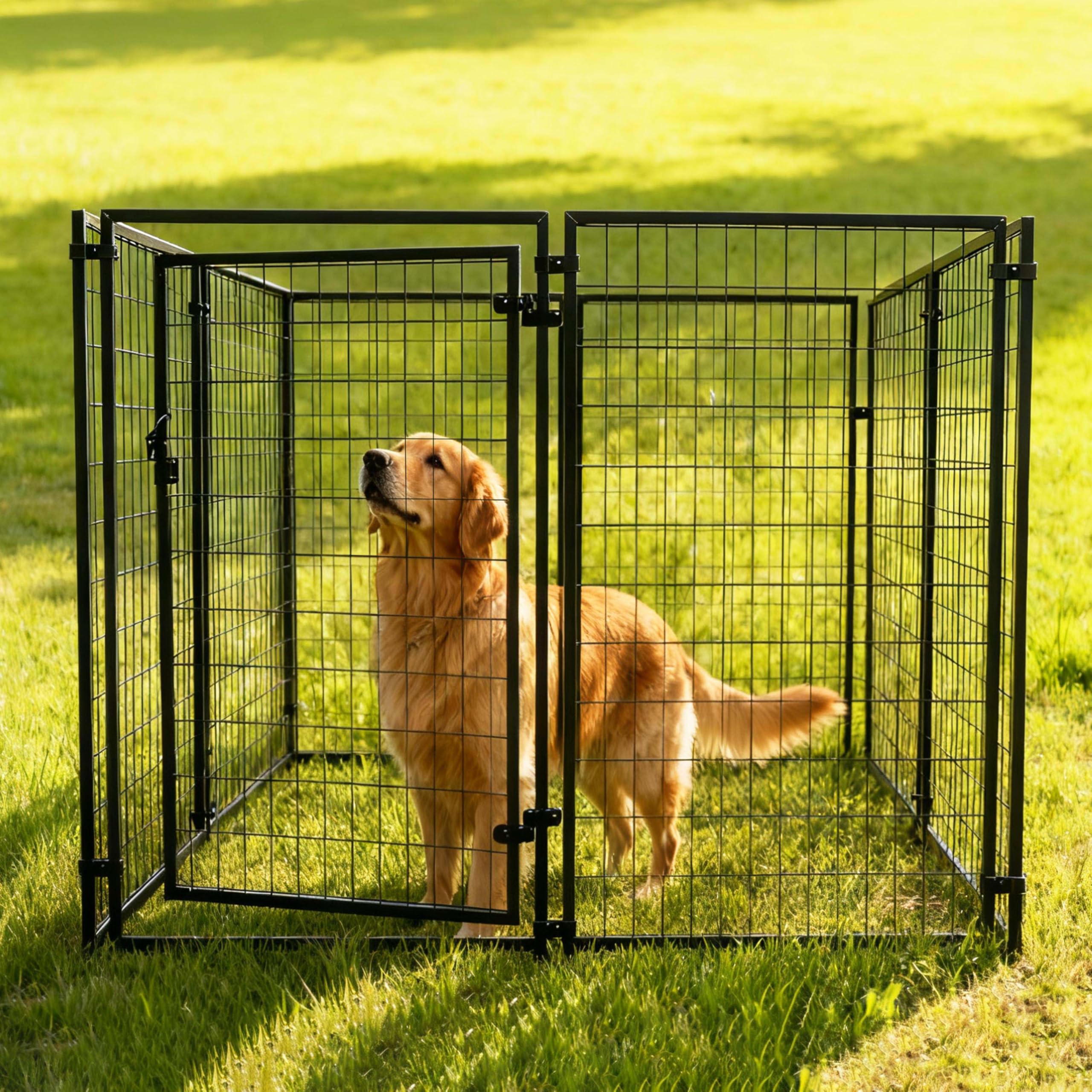 Amazon | ALEKO スチール犬小屋 ベビーサークル | 屋内屋外ペン 小型