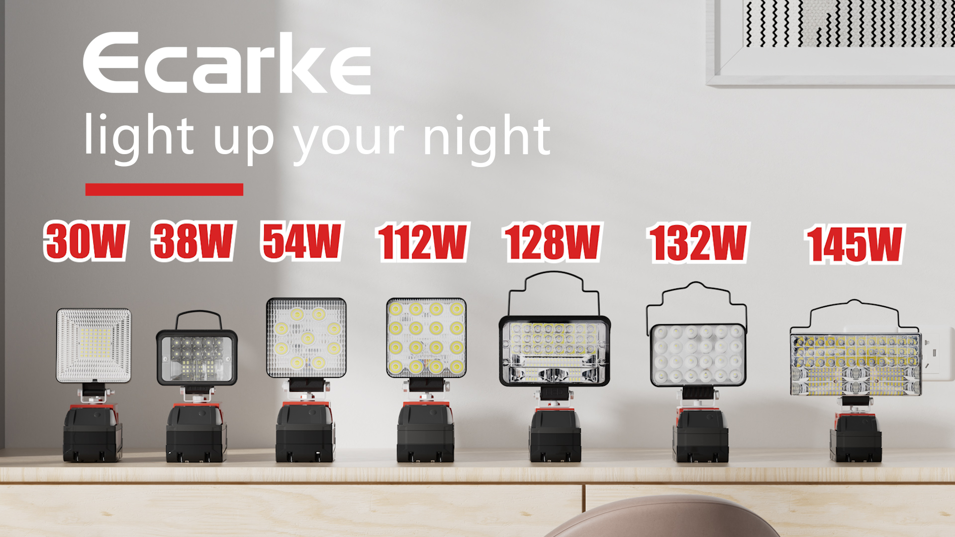 Ecarke LED Work Light Compatible with Milwaukee, Ecarke 54W 5400LM