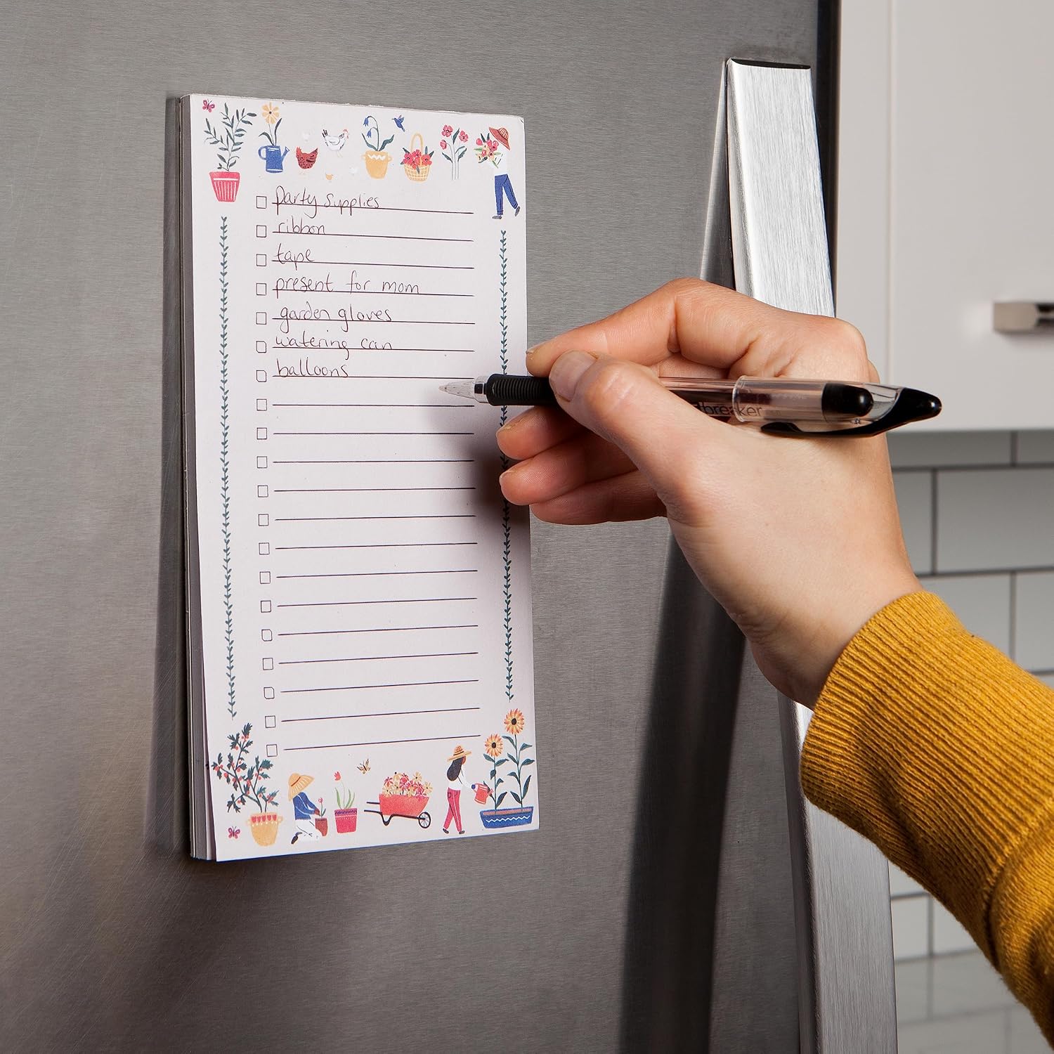 Now Designs Magnetic List It Notepad, Cottage Floral W4.5 x L8.5in