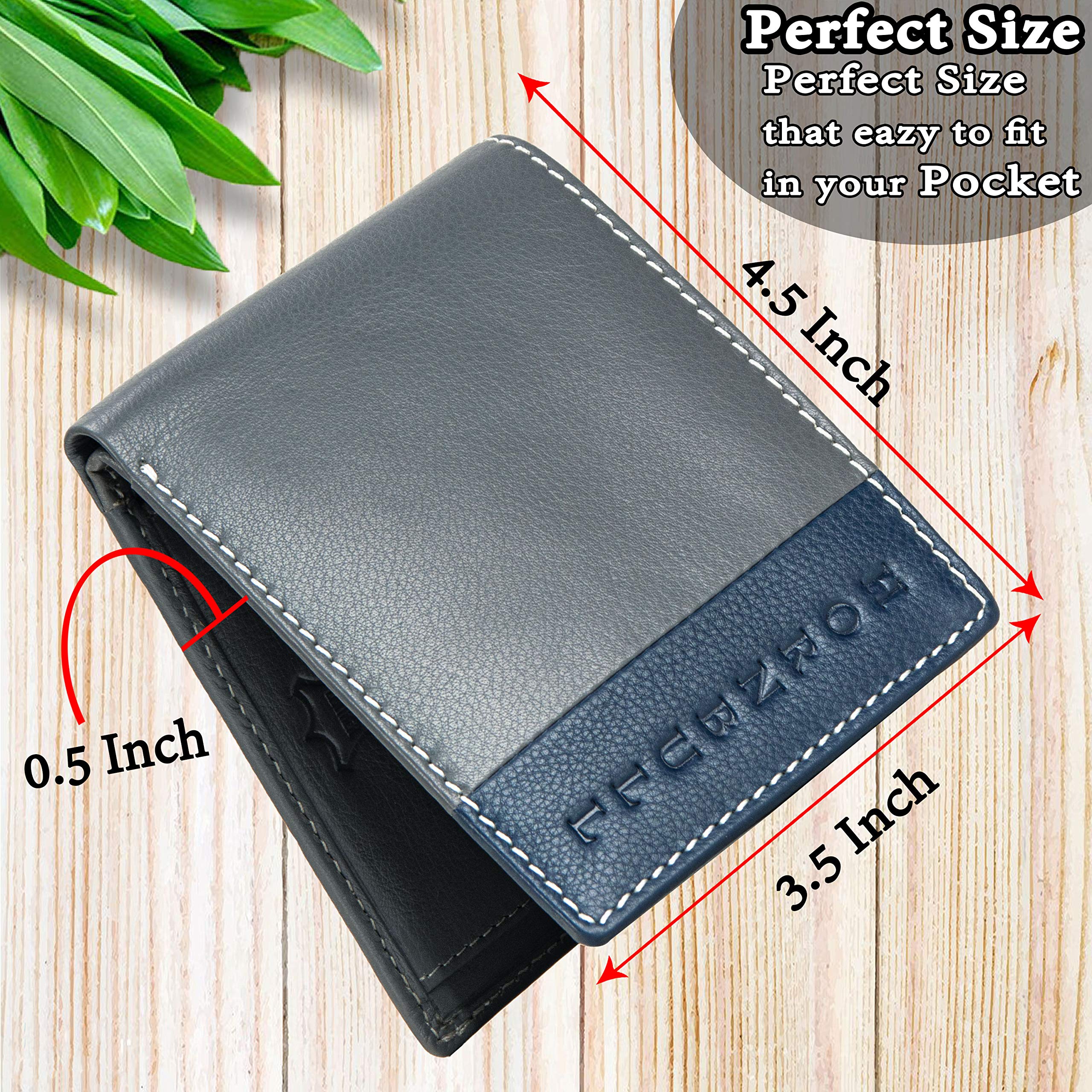 HORNBULL Taylor Grey RFID Blocking Leather Wallet for Men | Wallets Men - Image 7 thumbnail