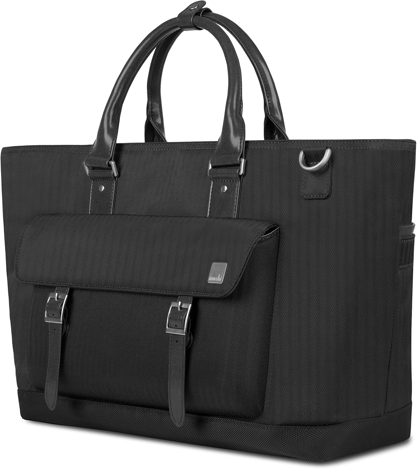 Moshi Costa Travel Satche Crush-Resistant, for 13-15" Laptop, ipad, Men Shoulder Strap Bag, Camera Briefcase (Slate Black)
