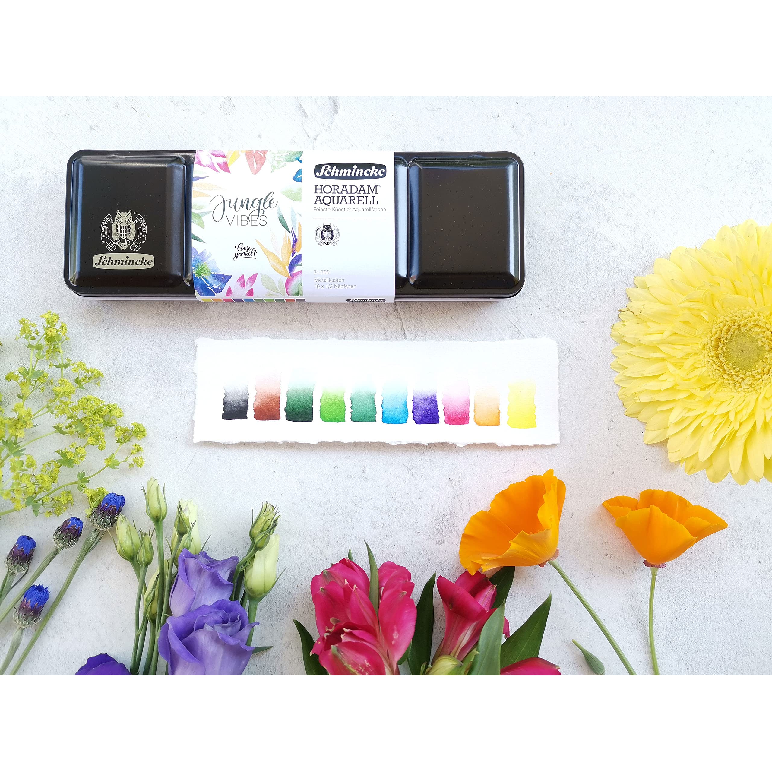 Schmincke Horadam - Jungle Vibes - Aquarellkasten 10 halbe Näpfchen 74 866 097