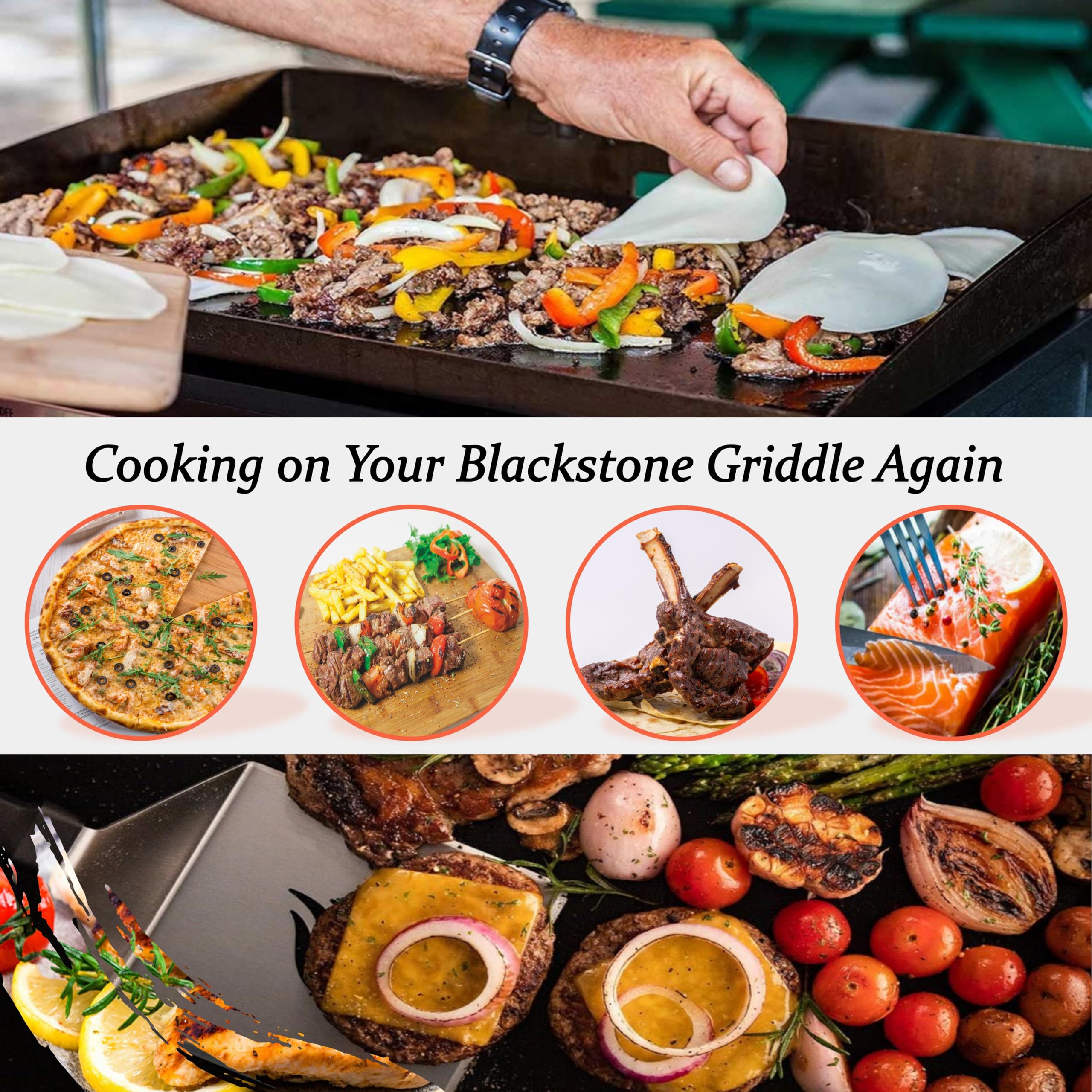 Blackstone Gasgrillknauf Ersatz, orangefarbener Steuerknopf, 4 Stück Zubehör
