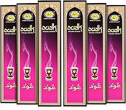 Cycle Pure Oudh Natural Incense Sticks, Long Lasting Masala Bathi for a Special and Divine Prayer Experience - Pack of 6 (14 Sticks per Pack)