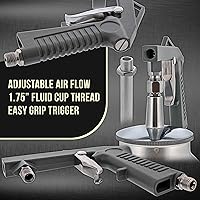 Vista 4 de TCP Global Air Undercoating Spray Gun with Suction Feed Cup - Pneumatic Automotive Sprayer for Applying Sprayable Bed Liner Coating, Rubberized